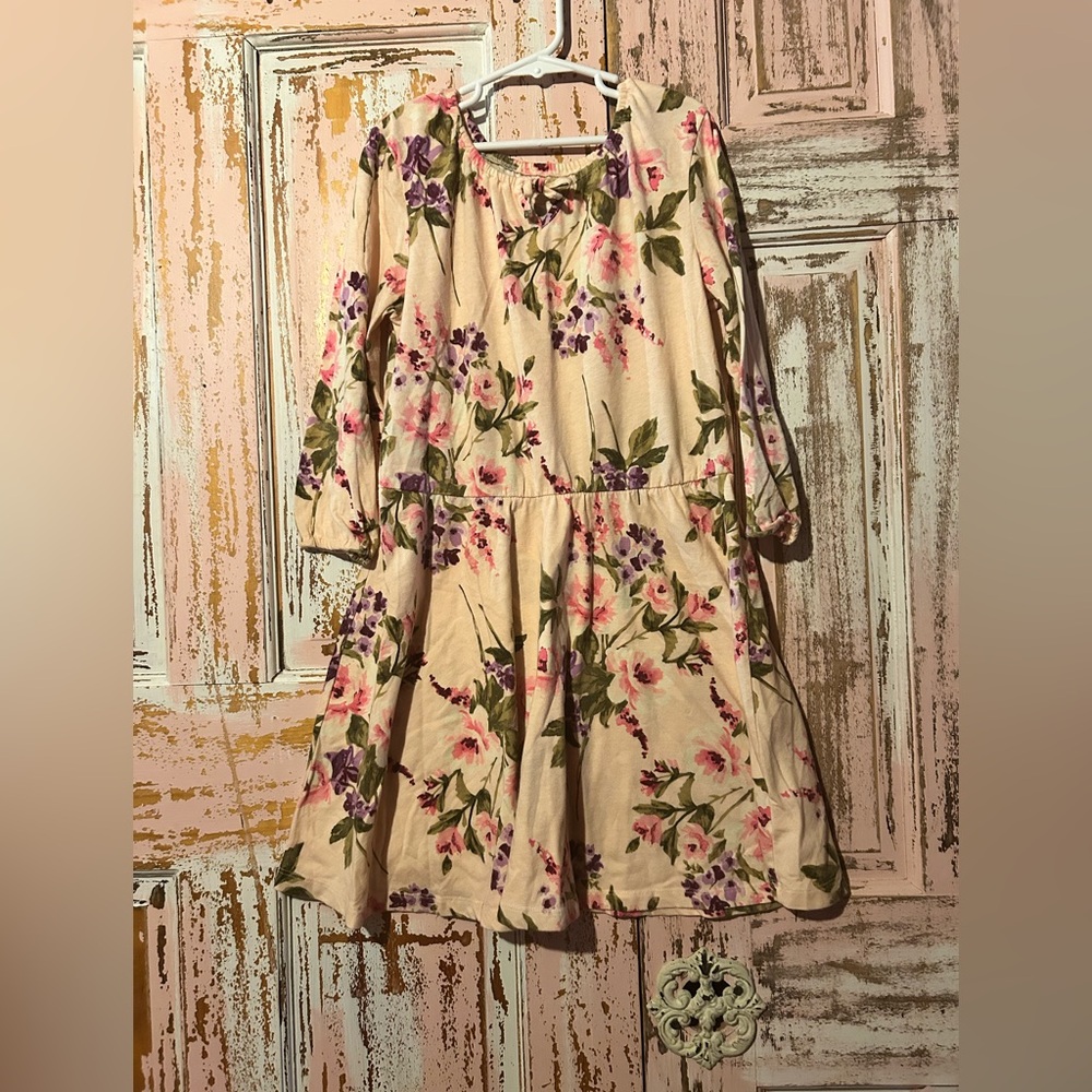 Place Floral Kids Dress - Cream and Pink